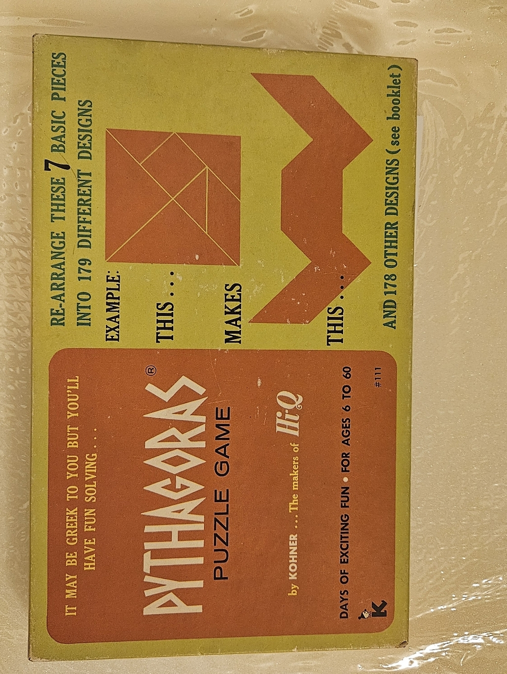 Vintage Pythagoras 1970 Puzzle Game in Box Solve Shape Designs